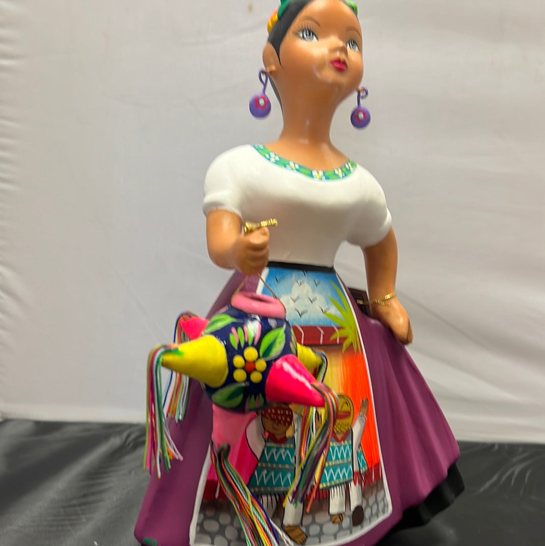 Lupita Mexican Ceramic Doll Piñata – Artesanias Mexicanas Morelia