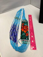 Load image into Gallery viewer, Beaded Necklace with Rose Design. ONE OF A KIND
